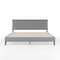 Martha Stewart Jett King Size Solid Wood Platform Bed w/Upholstered Base/Inset Paneled Headboard, Brown Gray/Gray MG-0900271F-K-BRN-GY-MS - alternate 3